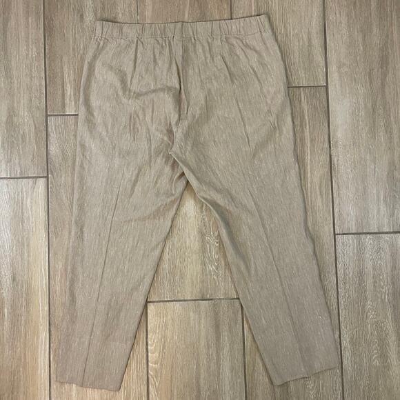 J.Jill Linen Stretch Pants Women’s Medium Beige Ankle Pull On Comfort Blend - Picture 2 of 9